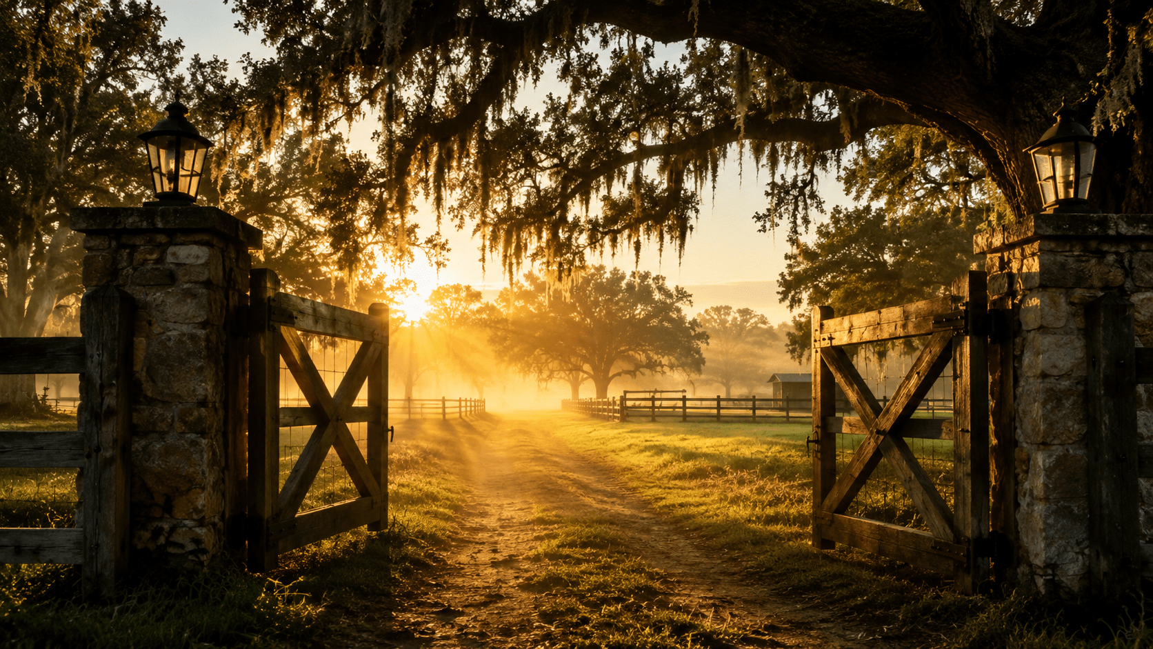 The sunrise ranch gate — you've arrived